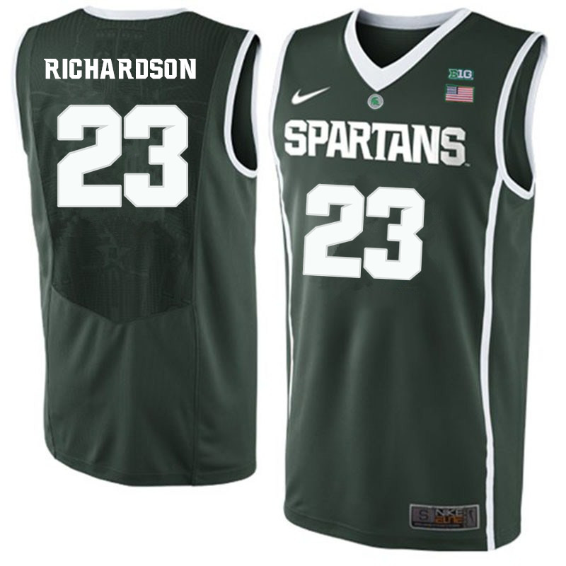 Men Michigan State Spartans #23 Jason Richardson NCAA Nike Authentic Green College Stitched Basketball Jersey RO41B87DJ